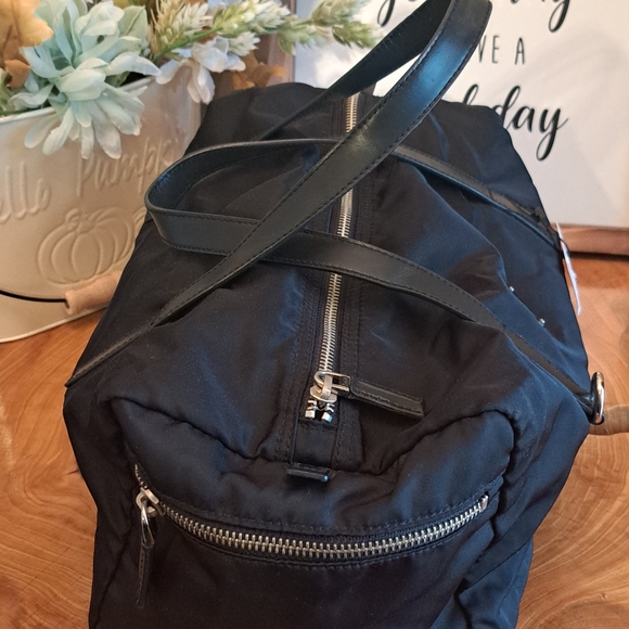 PRADA Nylon & Saffiano Leather Duffle Satchel Bag - Picture 5 of 8